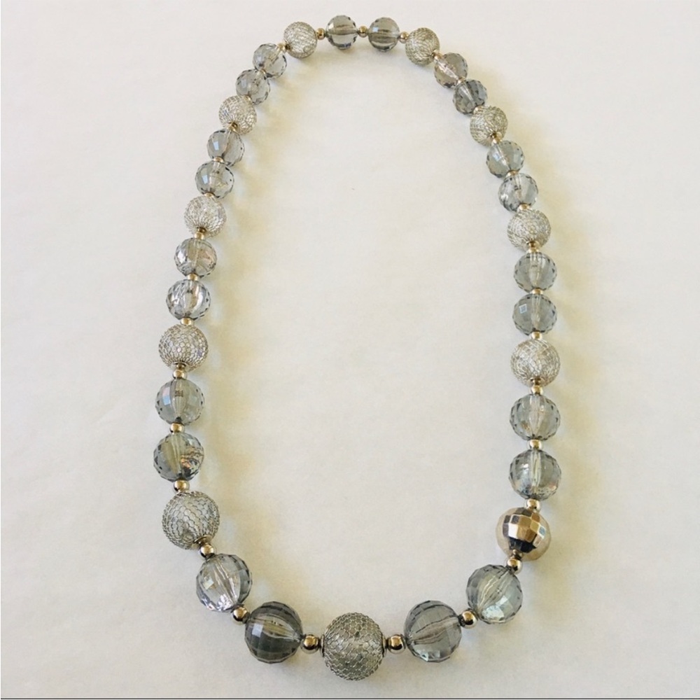 Kate Spade Silver and Gray Beaded Necklace